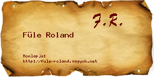 Füle Roland névjegykártya